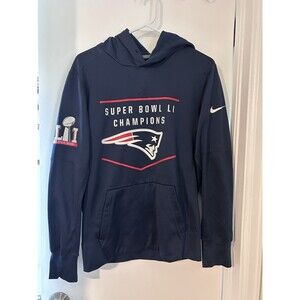 Nike New England Patriots NFL On Field Hoodie Sweatshirt Men Navy Therma-Fit-S-